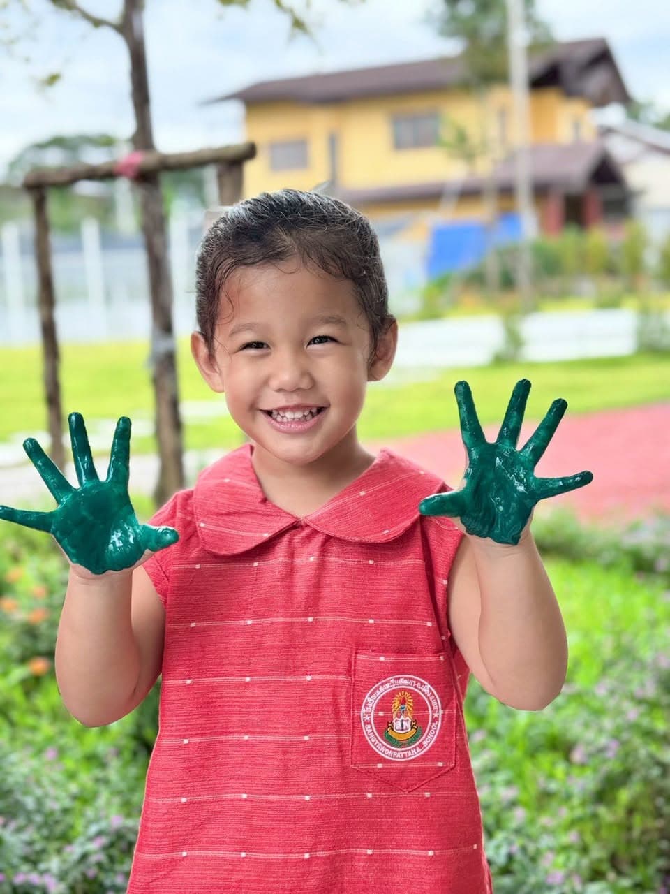 Sangtawon Pattana student smiling during a hands-on activity